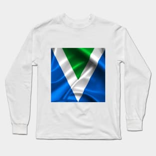 Vegan Flag on shiny clothing Long Sleeve T-Shirt